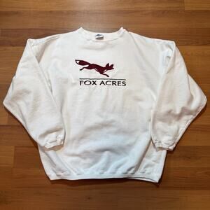 Vintage 90's Fox Acres Golf Course Club White Crewneck Pullover Sweatshirt 2XL